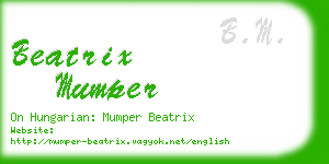 beatrix mumper business card